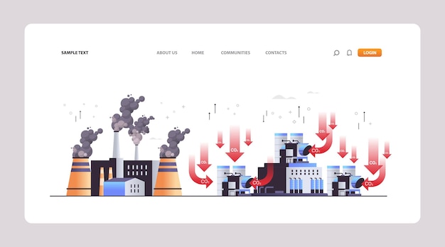 CO2-emissiebeperking idee netto nulemissie koolstofkrediet gecompenseerd eco fabriek milieubehoud idee concept