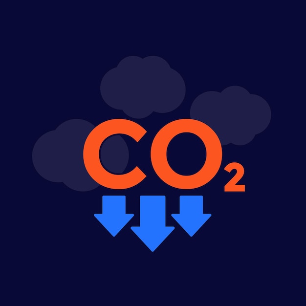 Co2 gas carbon emission reduction vector art