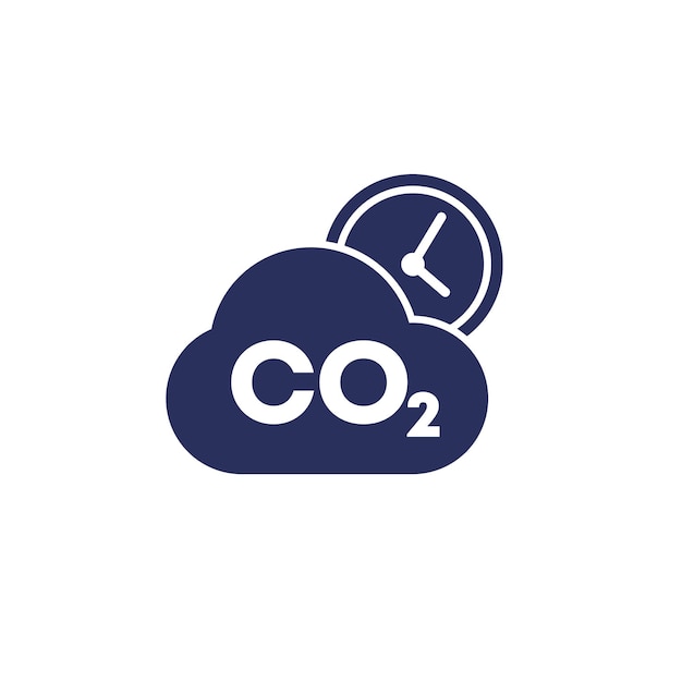 Co2-gas kooldioxide-emissies en tijdpictogram