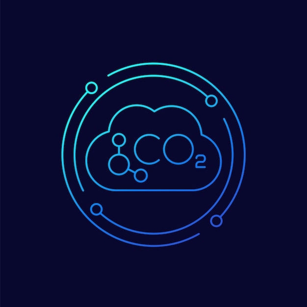 Co2 koolstofgas lijn vector pictogram