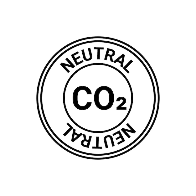 Simbolo di co2 neutrale netto zero carbon simbolo produzione industriale ecocompatibile emissioni di carbonio