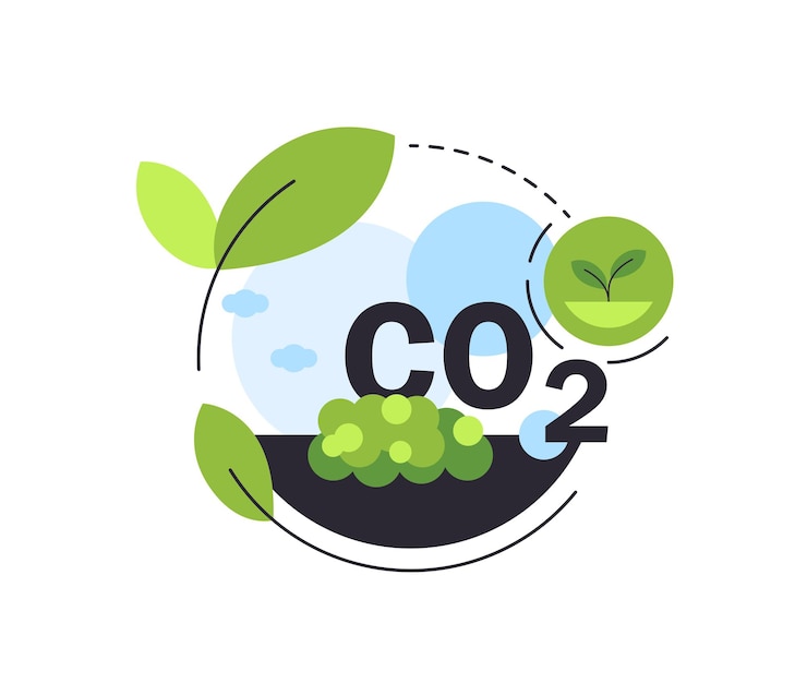 वेक्टर co2 neutralcarbon offsetgreen energyflat design icon vector illustration