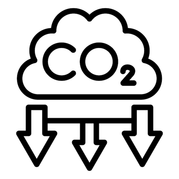 CO2 汚染 アイコン スタイル