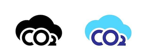 CO2-reductie set wolken eenvoudige pictogram illustratie