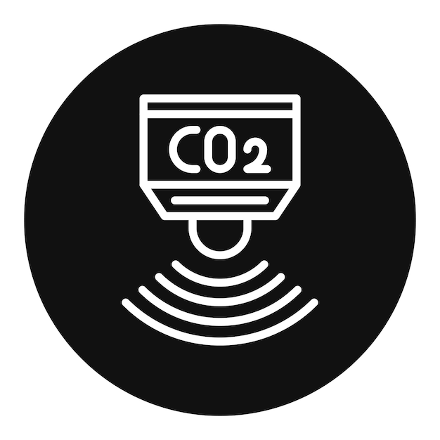 CO2 センサー アイコン ベクトル画像