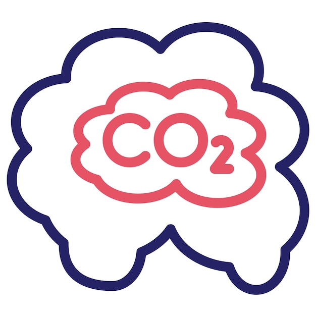 원자력 에너지 아이콘 세트의 Co2 터 아이콘 일러스트레이션