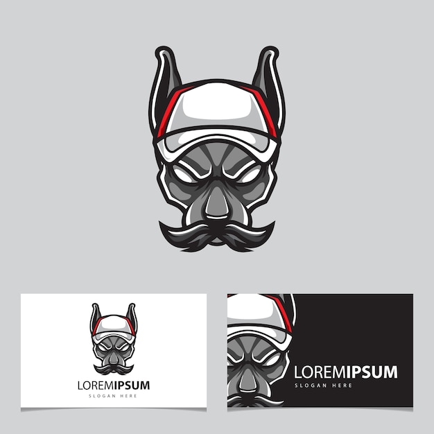 Карточка с логотипом талисмана головы собаки тренера