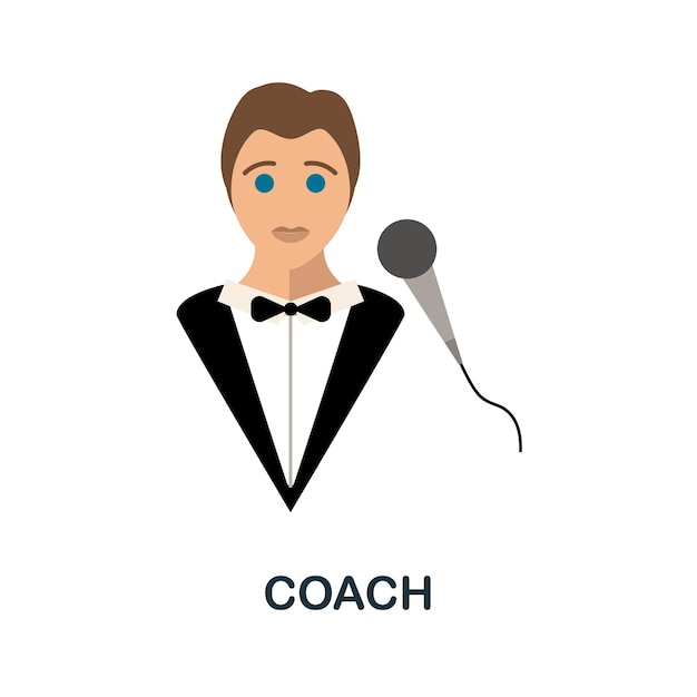 Coach flat icon color simple element from wedding collection creative coach icon for web design templates infographics and more