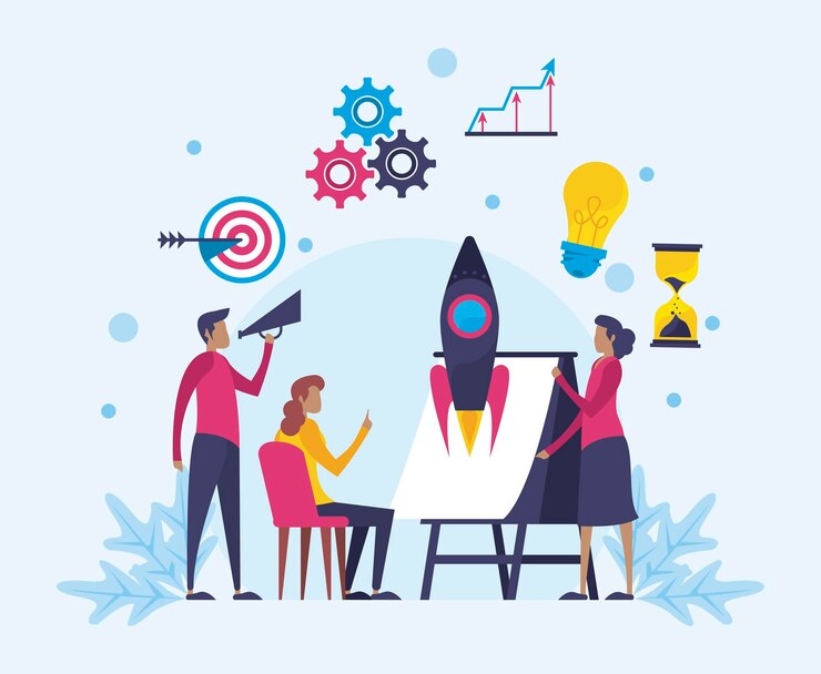 Vector coaching business teamwork