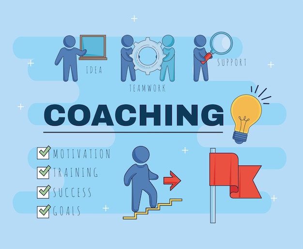 Vettore tema aziendale di coaching