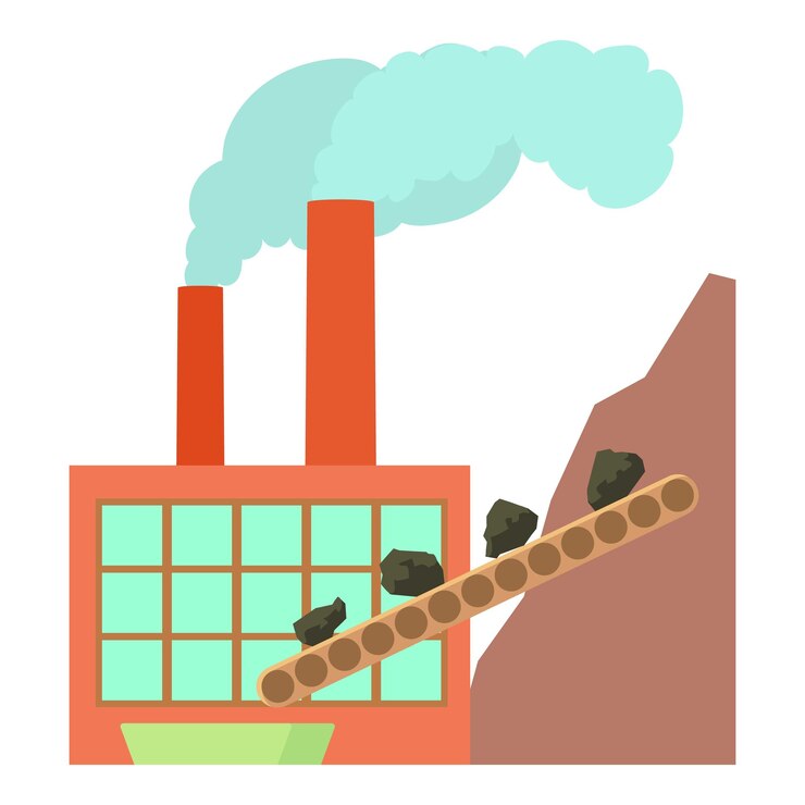 Vector coal factory icon cartoon illustration of coal factory vector icon for web