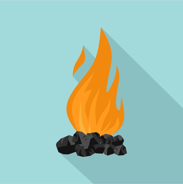 Coal fire icon Flat illustration of coal fire vector icon for web design