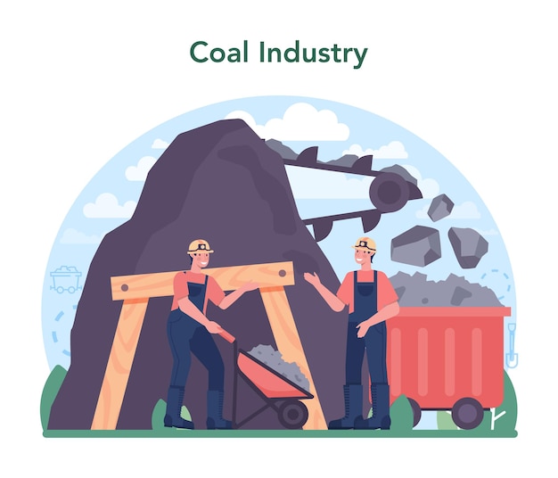 Coal industry concept mineral and natural resources extraction