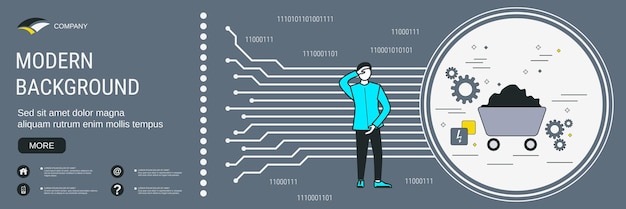 Vector coal industry concept