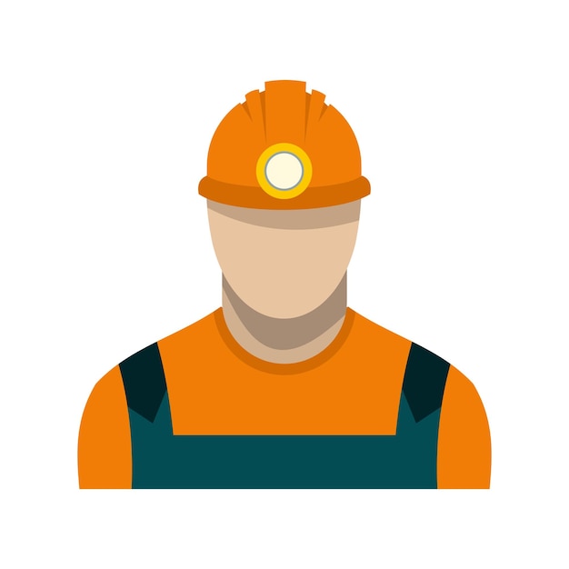 coal miner flat icon isolated on white background