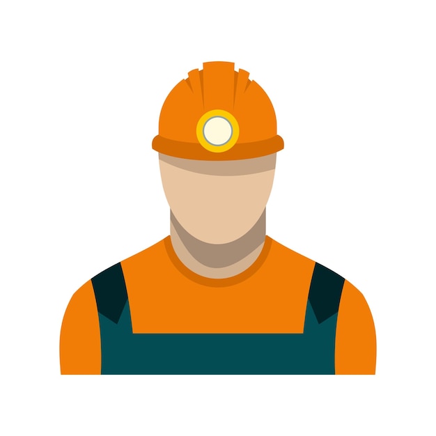 Vector coal miner flat icon isolated on white background