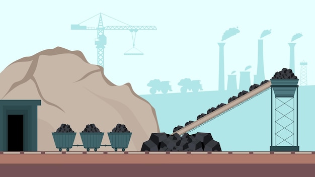 Vettore il trasportatore dell'industria mineraria del carbone e il trasporto hanno fissato la costruzione isolata degli elementi piani