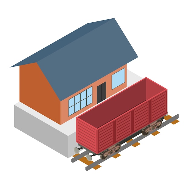 Vector coal wagon icon isometric illustration of coal wagon vector icon for web