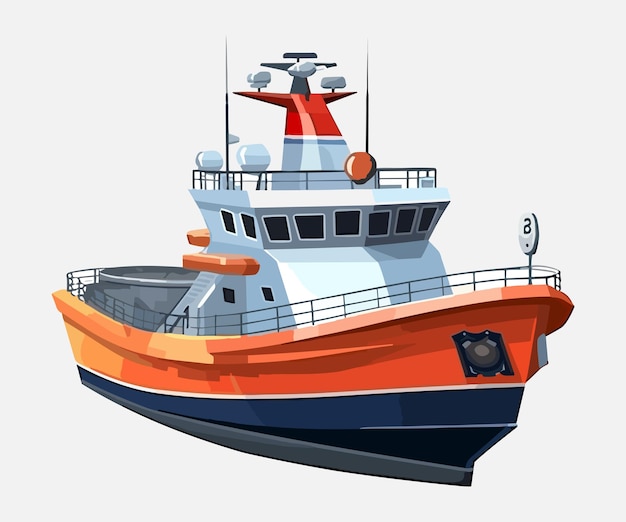 Illustrazione della nave della nave della guardia costiera vettore illustrazione della nave della nave della guardia costiera su sfondo bianco