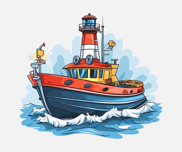 Coast Guard Vessel Ship Illustration vector Coast Guard Vessel Ship Illustration on white backgroun