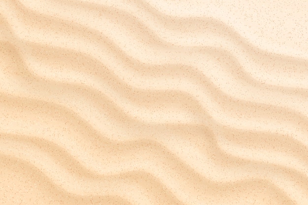 Vector coastal beach sand with waves, dunes realistic background