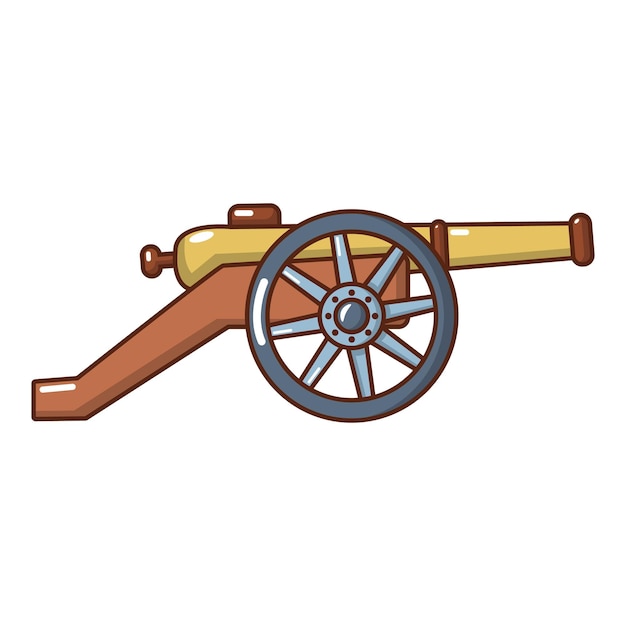 Vector coastal cannon icon cartoon illustration of coastal cannon vector icon for web