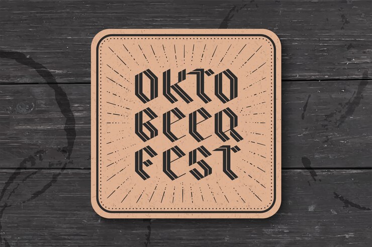 Vector coaster with lettering for oktoberfest beer festival
