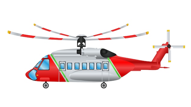 해안경비대 헬리콥터 벡터 그림 전체 색상으로 설계된 헬리콥터