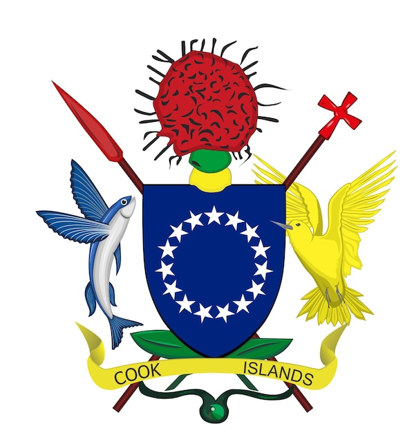 Vector coat of arms of the cook islands