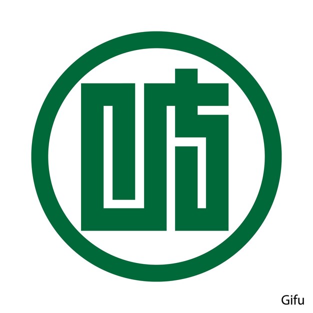 Vettore lo stemma di gifu è un emblema vettoriale della prefettura giapponese