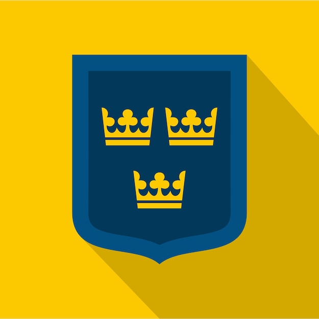 Coat of arms of sweden icon flat illustration of coat of arms of sweden icon for web