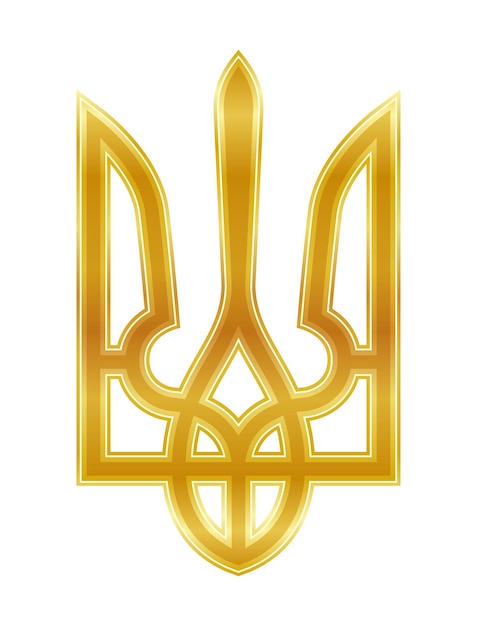 白い背景で隔離ウクライナ国章ベクトルイラストの紋章