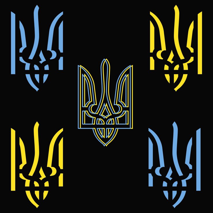 Герб Украины установил векторную иллюстрацию
