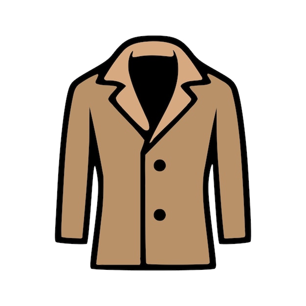 Coat jacket brown clothing vector illustration