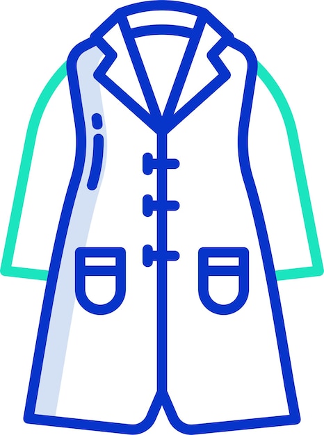 コートソリッドの輪郭のカラーベクトルイラスト