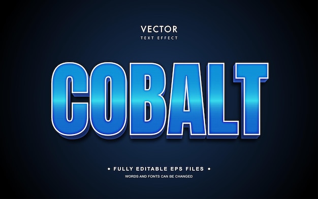 Cobalt Editable Vector Text Effect