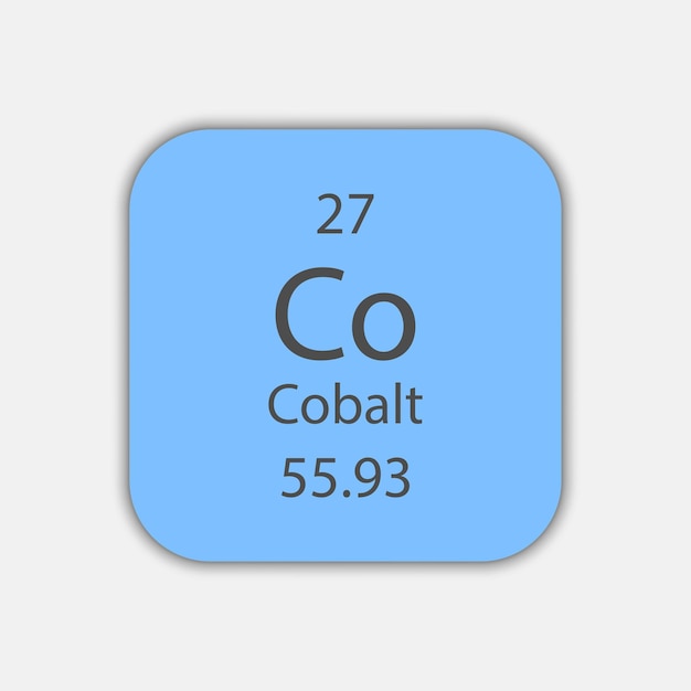 Cobalt symbol chemical element of the periodic table vector illustration