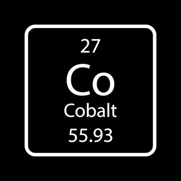 Cobalt symbol Chemical element of the periodic table Vector illustration