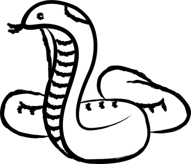 コブラが手で描いたベクトルイラスト