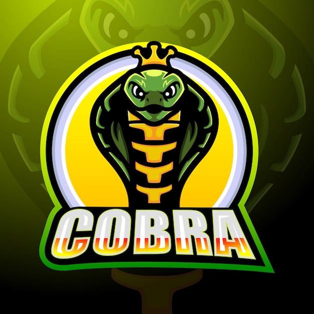 Кобра талисман киберспорт дизайн логотипа