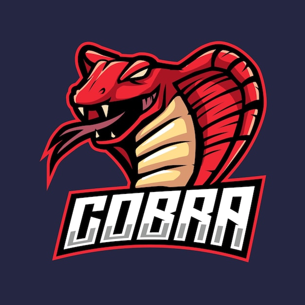 Logo della mascotte cobra e illustrazione sportiva