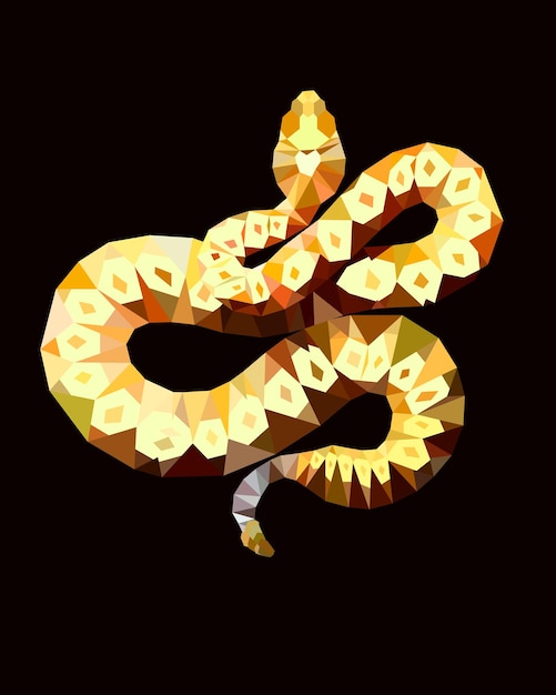 cobra polygonal low poly art yellow snake 2025 symbol reptile designsticker print clothe or paper