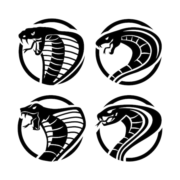 Cobra Silhouette Set Vector Logo Design