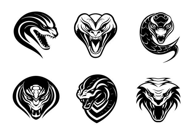 Дизайн векторного логотипа силуэта кобры