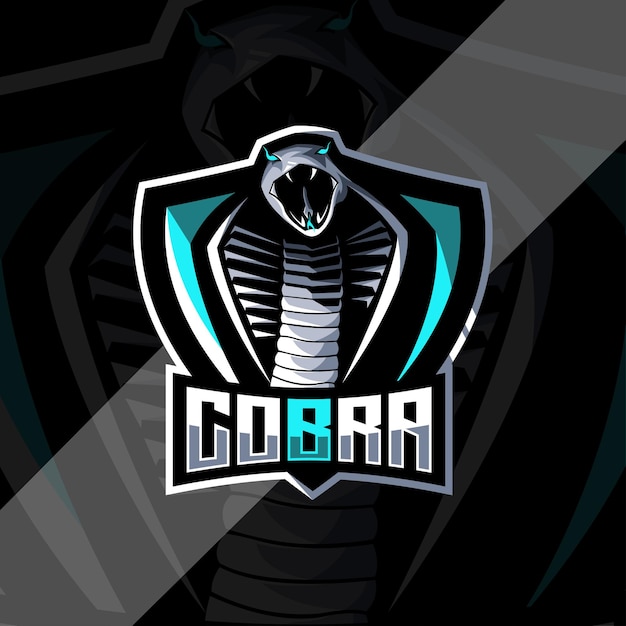 Vector cobra snake mascot logo esport design template