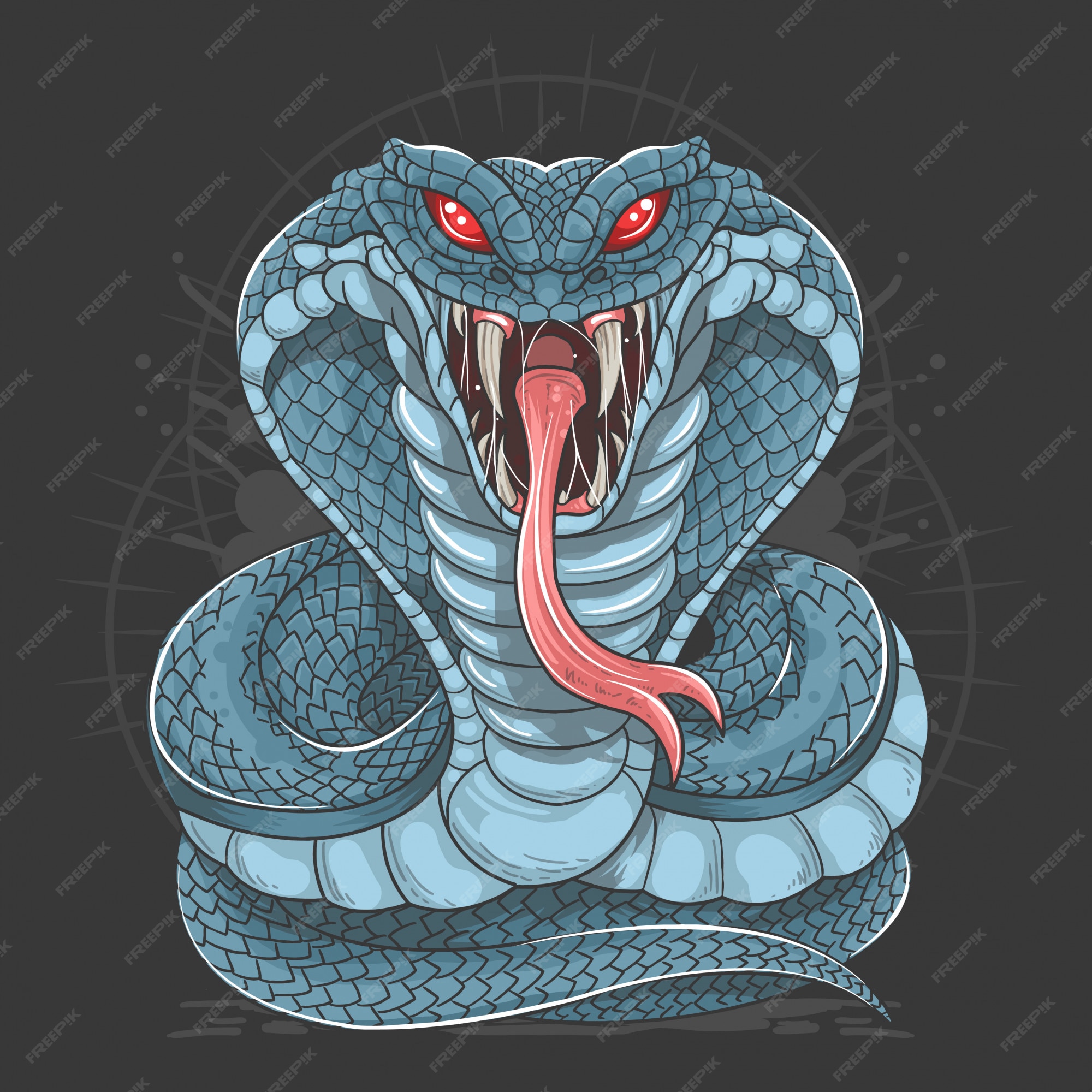 Stylized highly detailed snake cobra Royalty Free Vector