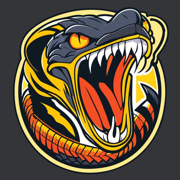 Vector cobra snake with mouth open