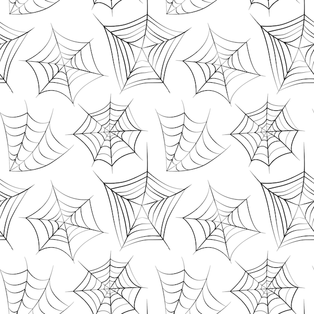 Cobweb seamless pattern Halloween spider web