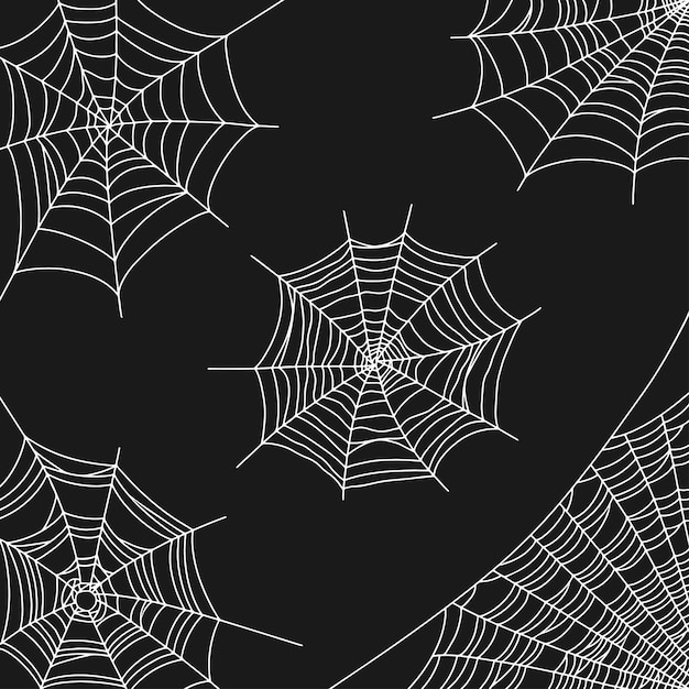 Cobweb vector illustration for Halloween decoration White spiderweb on corner a black background