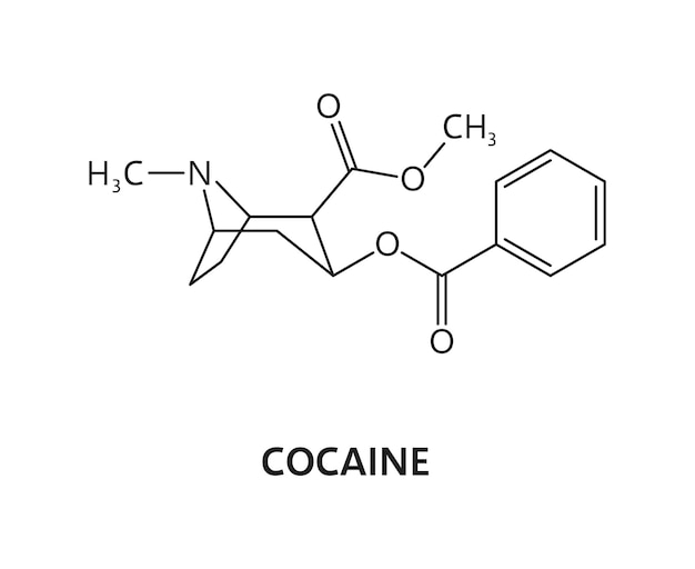 Cocaine drug molecule formula chemical structure